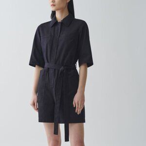 COS Cotton Twill Denim Romper Black Size 6